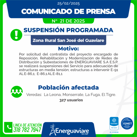COMUNICADO DE PRENSA # 21_A