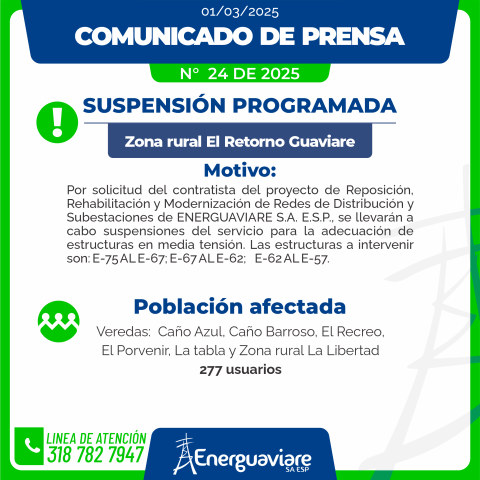 COMUNICADO DE PRENSA N° 24A