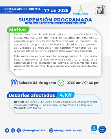 COMUNICADO DE PRENSA # 77